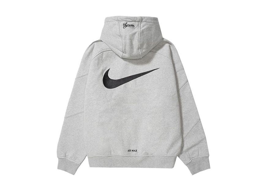 HF9633-063 Supreme Nike Zip Up Hooded Sweatshirt Heather Grey