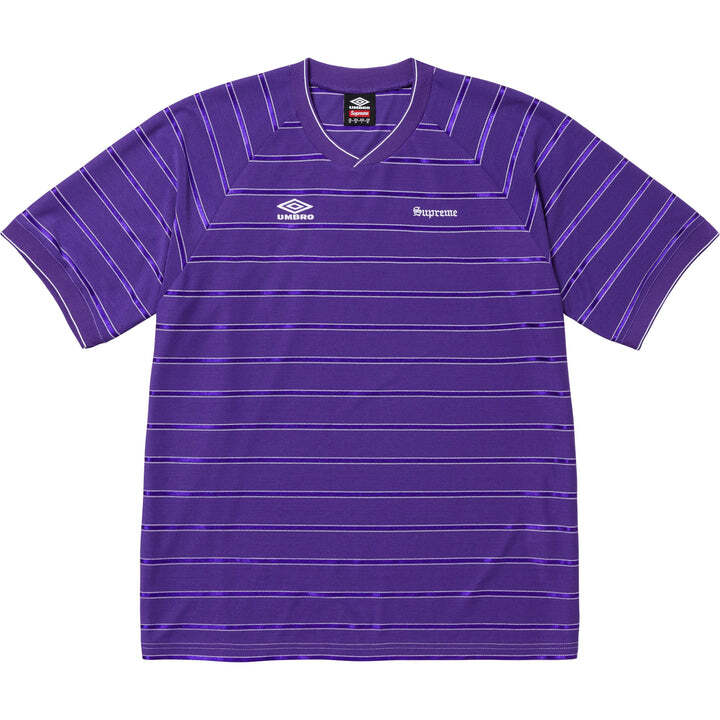 Supreme Umbro Stripe Soccer Jersey Purple
