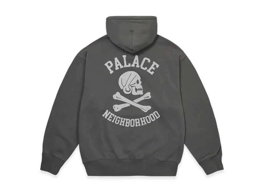 PALACE NEIGHBORHOOD Skull Zip Hood Charcoal 2 TIF