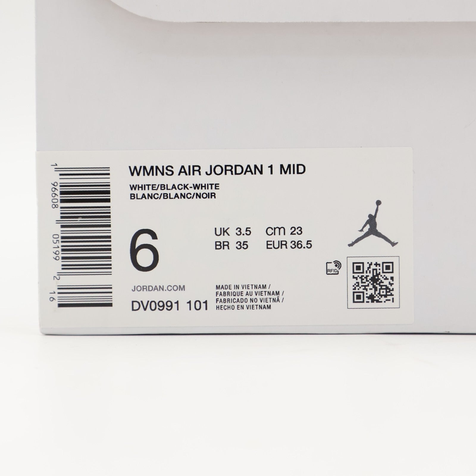 DV0991-101 Nike Air Jordan 1 Mid Black White Panda (Women's)