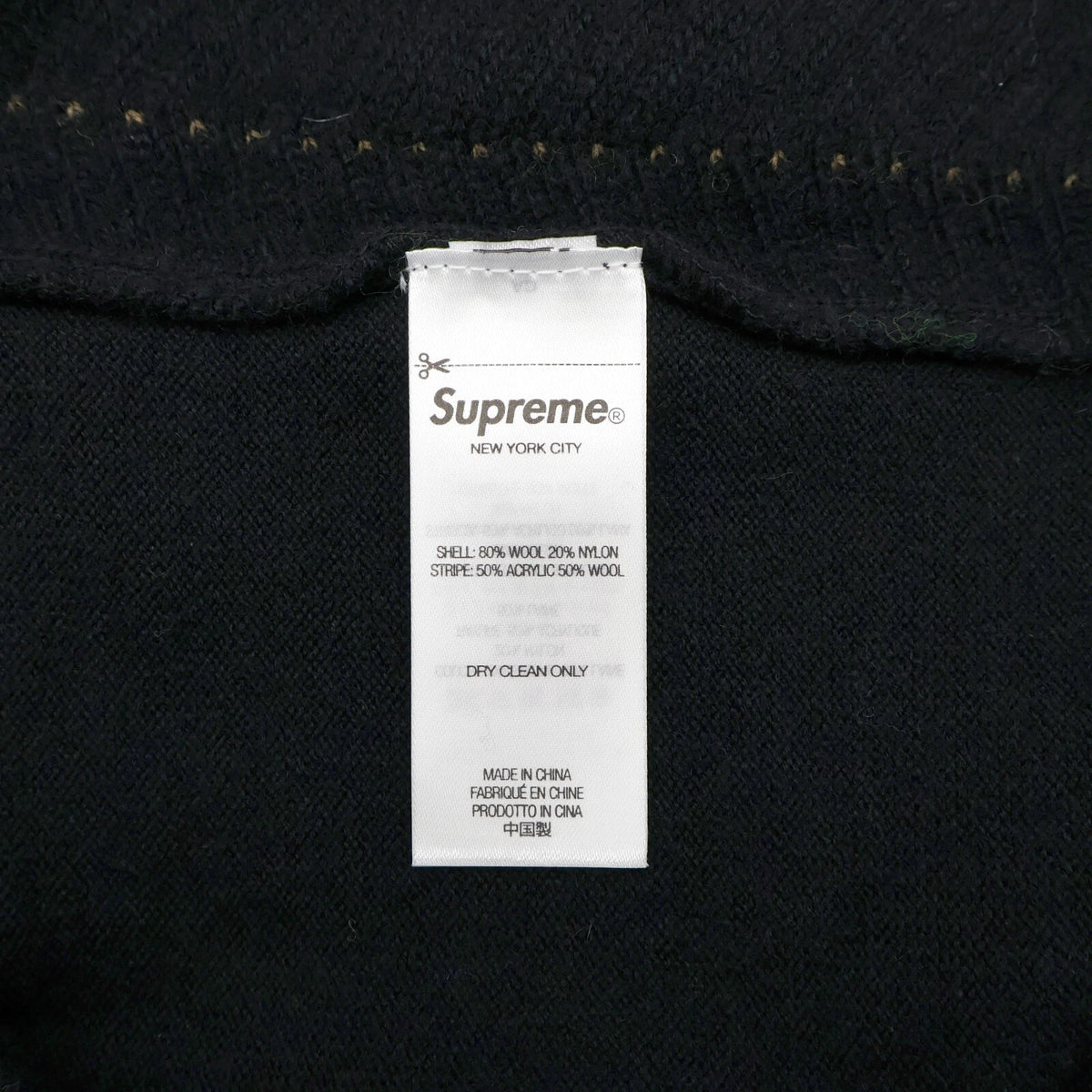 Supreme Herringbone Cardigan Black