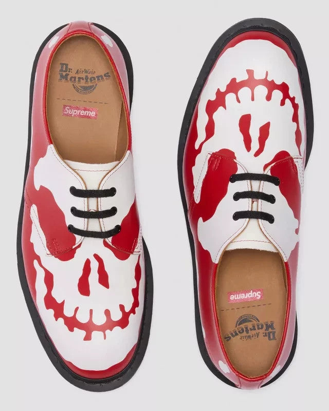 42936600 Supreme Dr.Martens 1461 Skull 3 Eye Shoe Red White (25FW Week 14)(Men's