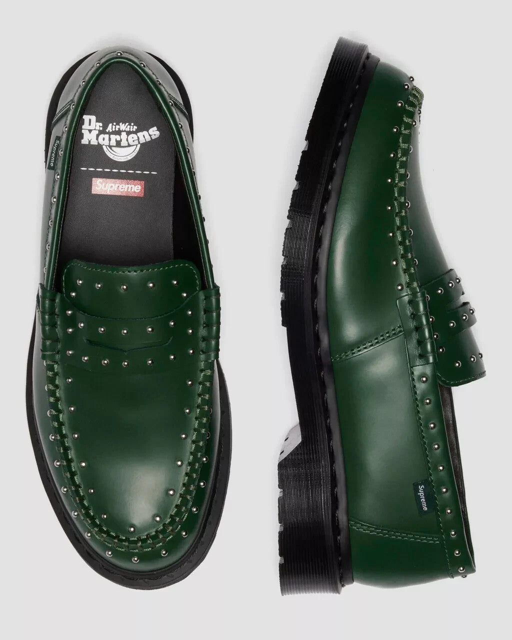 41873300 Supreme Ã Dr.Martens Studded Penton Loafer Dark Green 25SS Week (Men's)