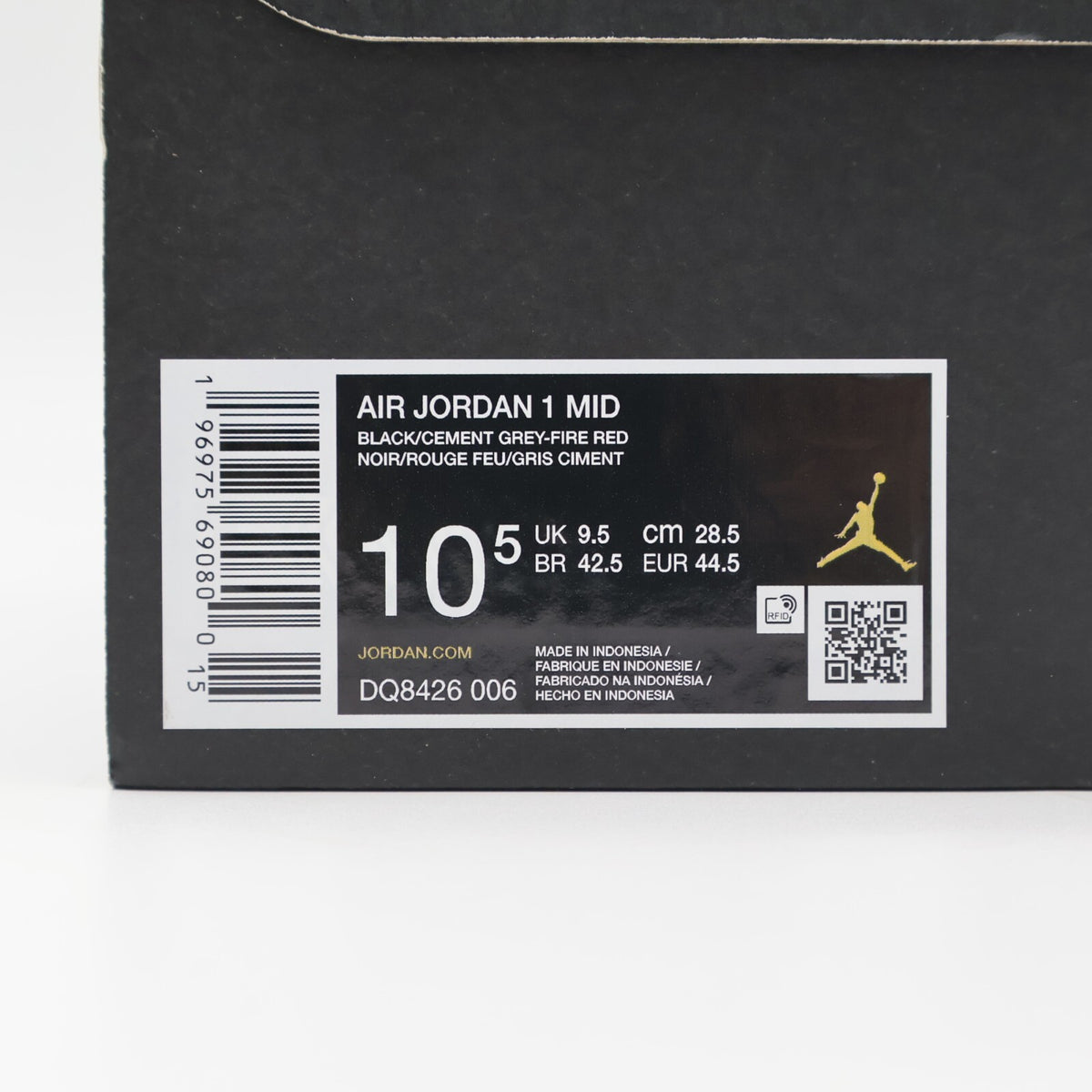DQ8426-006 Nike Air Jordan 1 Mid Black Cement Grey (Men's)