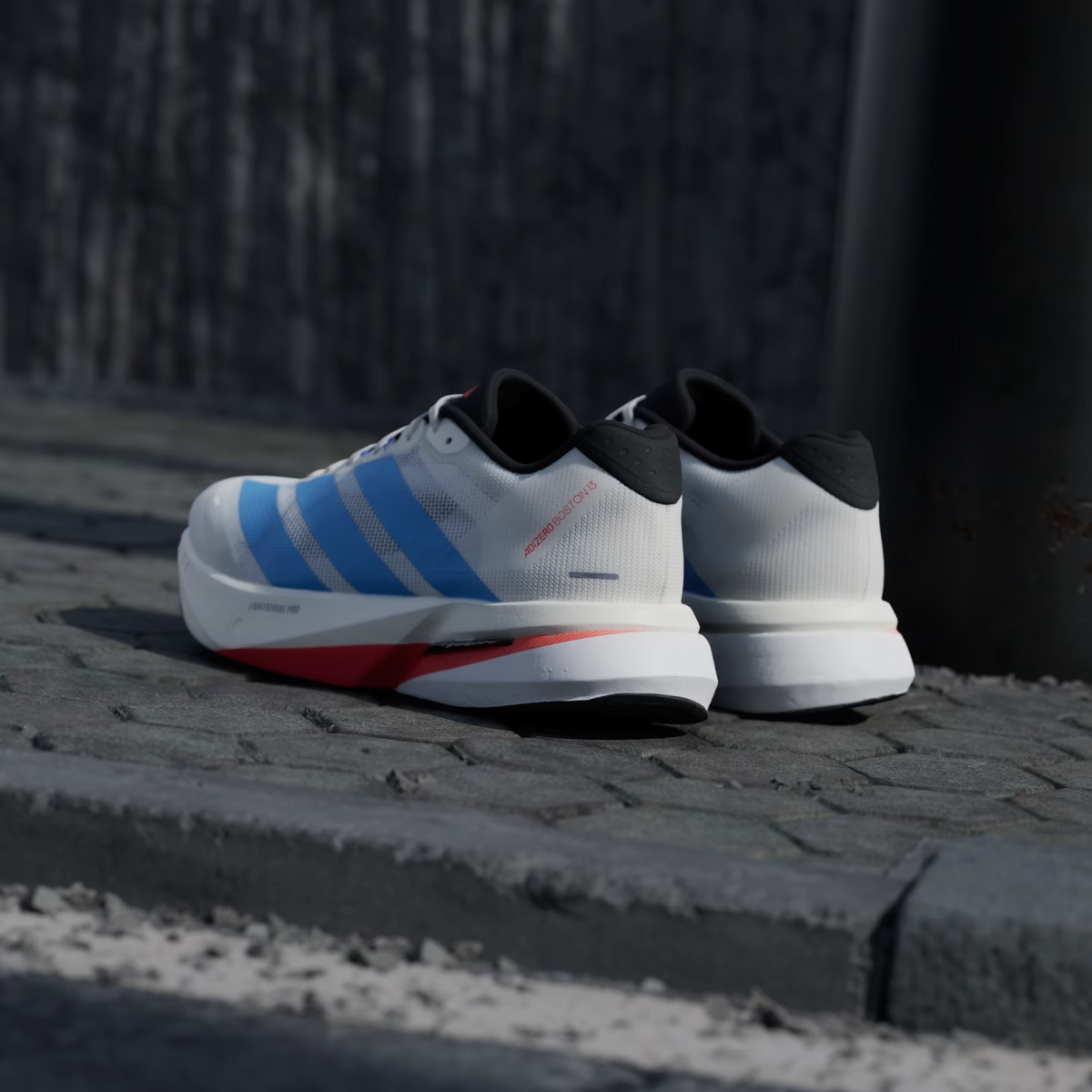 KK4992 adidas Adizero Boston 13 "Off White/Light Blue/Gold Metallic" (Men's)