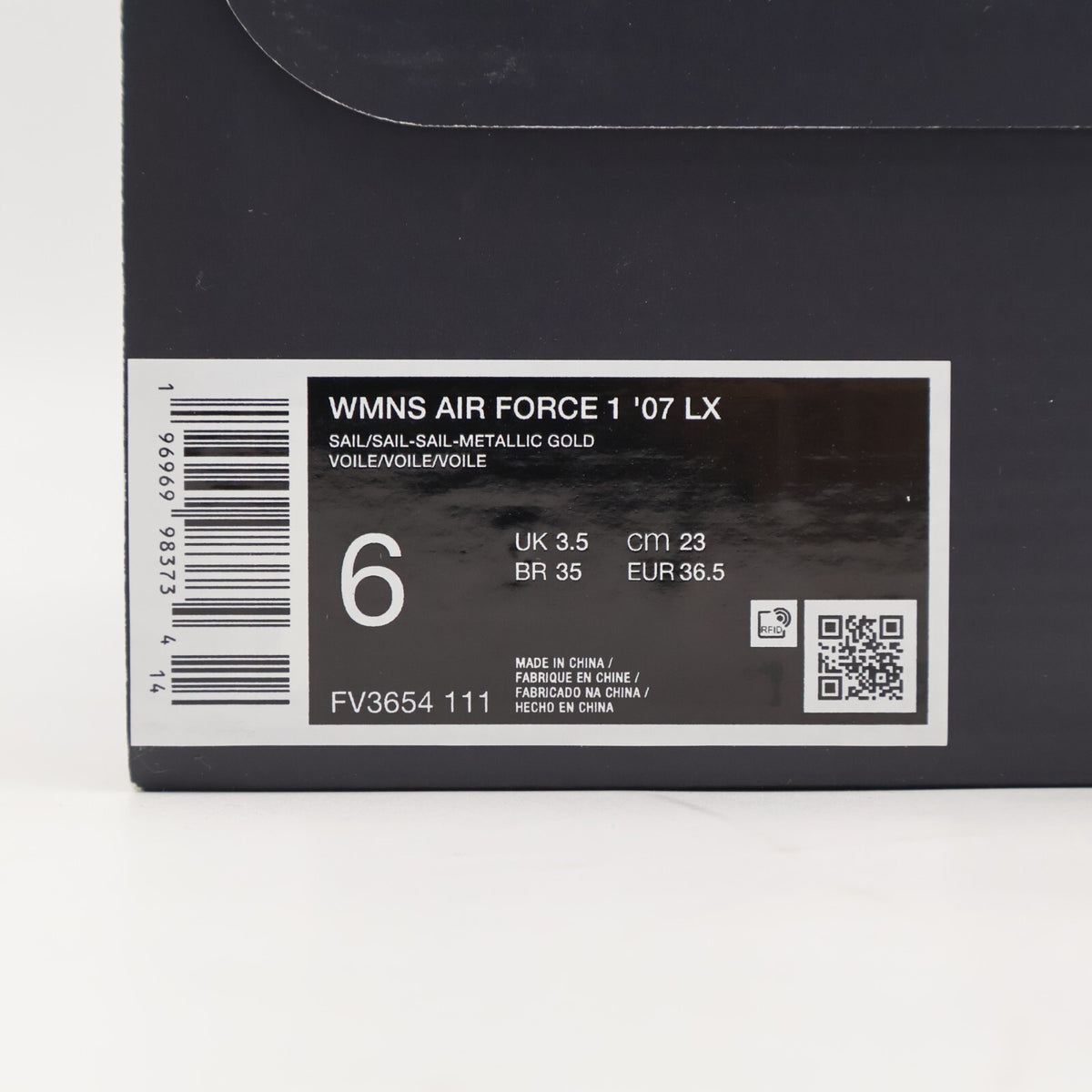 FV3654-111 Nike Women's Air Force 1 '07 LX Sail Metallic Gold (Women's)