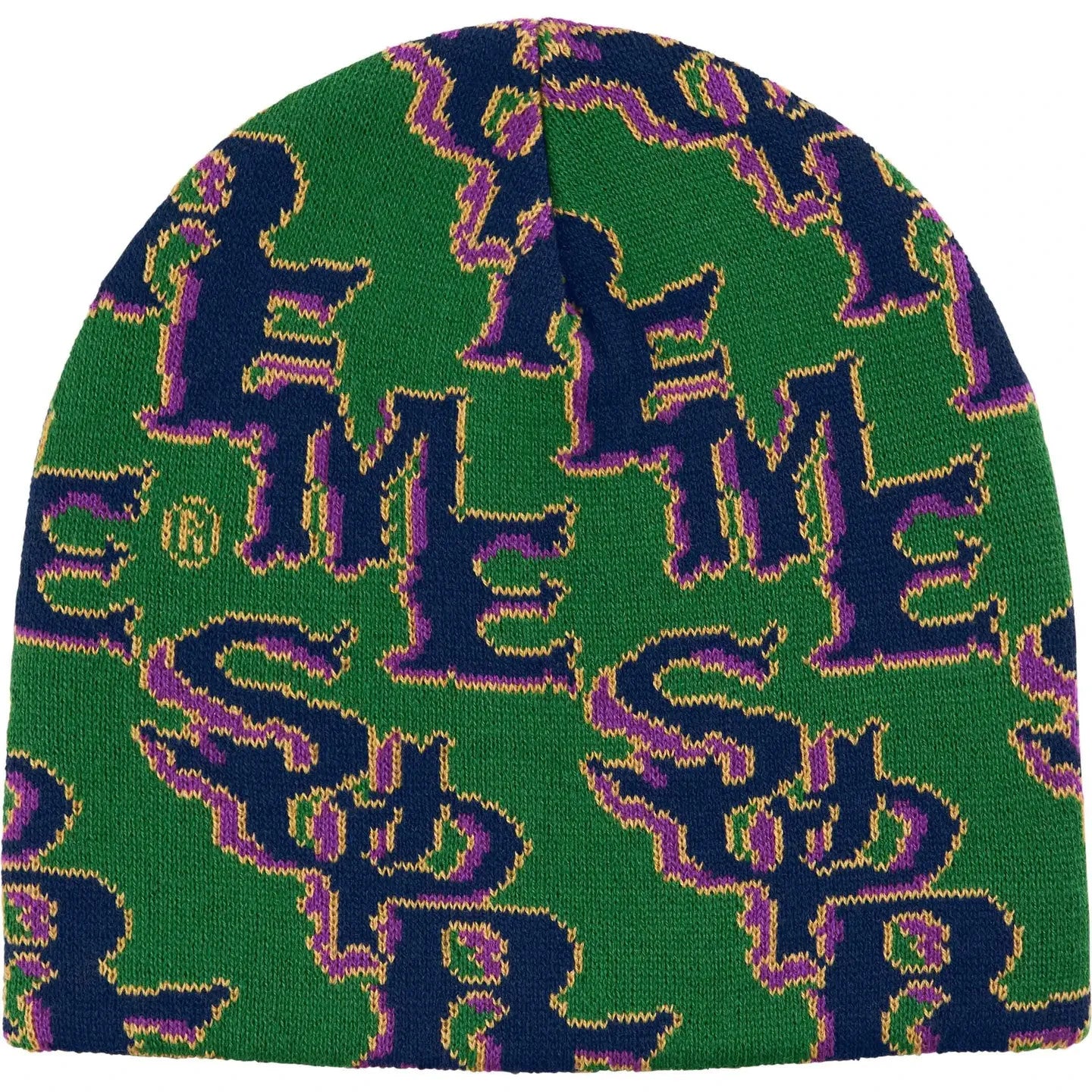 Supreme Slanted Gothic Outline Beanie Green