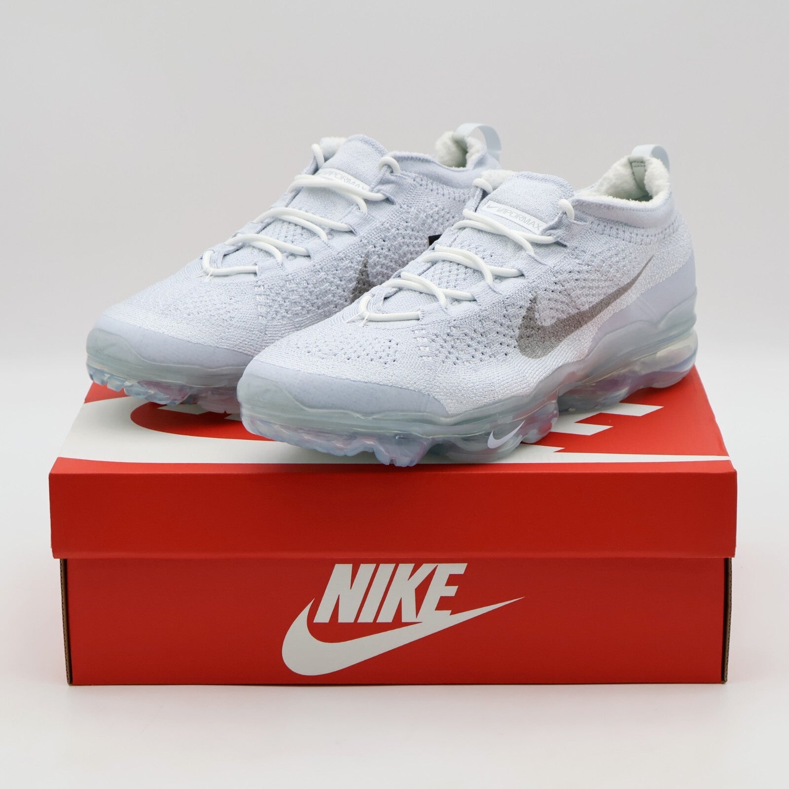 DV1678-002 Nike Air VaporMax 2023 Flyknit Pure Platinum White Silver Grey Men's)