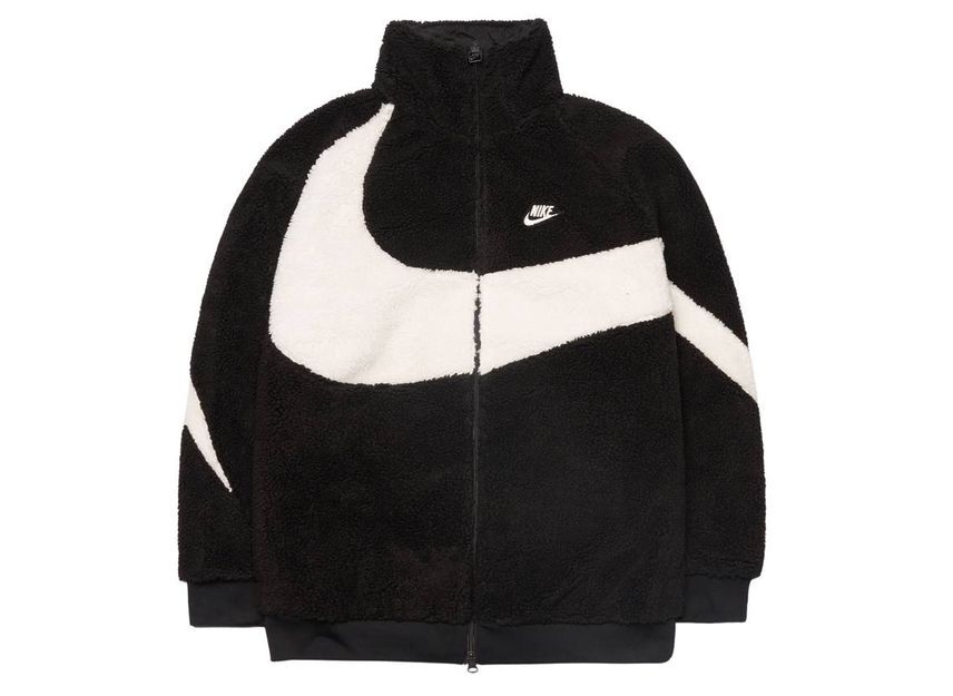 Nike Big Swoosh Reversible Boa Jacket Black Sail
