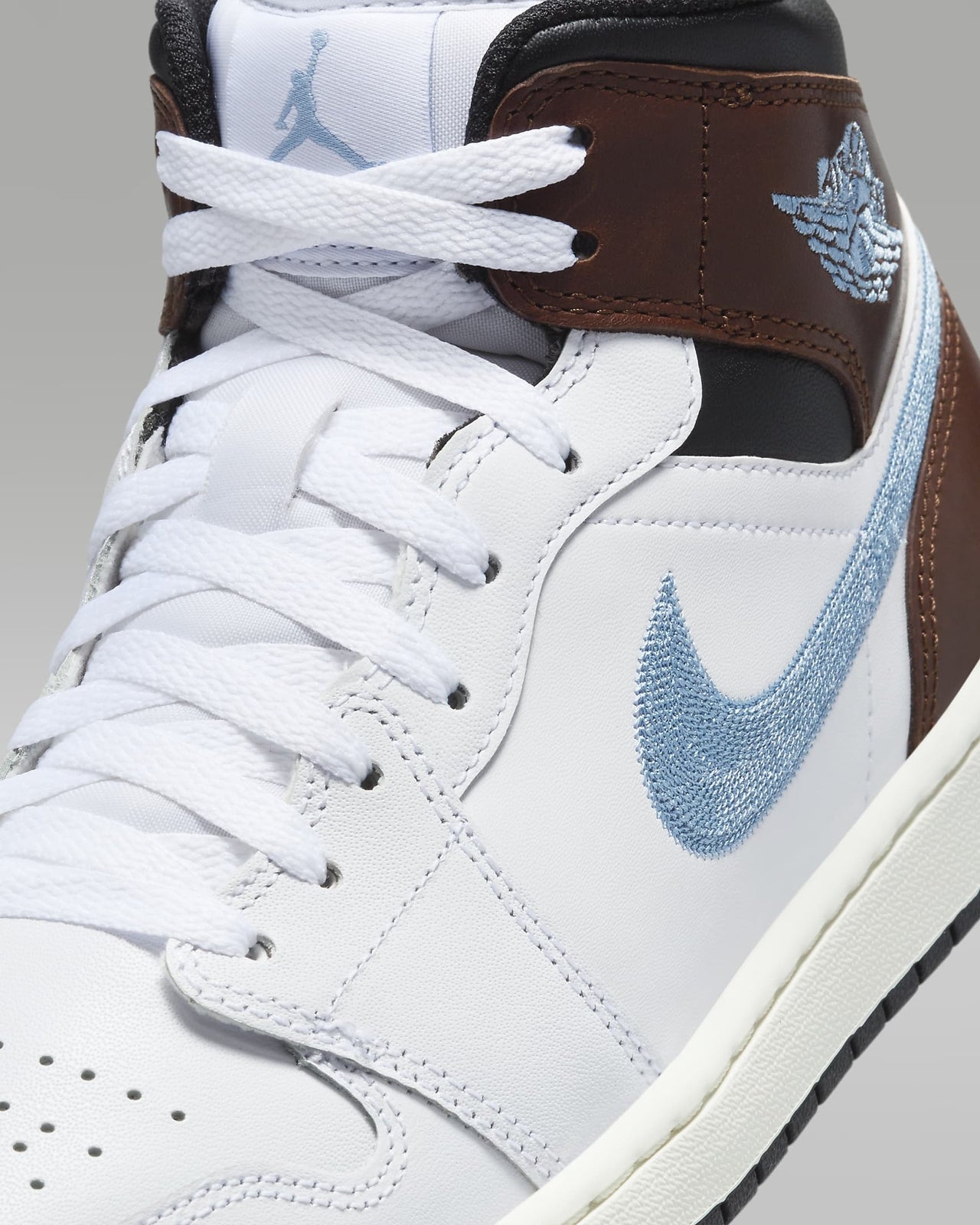 FQ7831-142 Nike Air Jordan 1 Mid SE White Black Sail Blue Grey (Men's)
