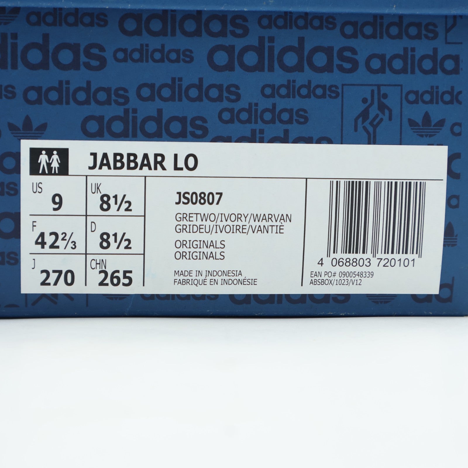 JS0807 adidas Originals Jabbar Lo Grey Two Ivory Warm Vanilla (Men's)