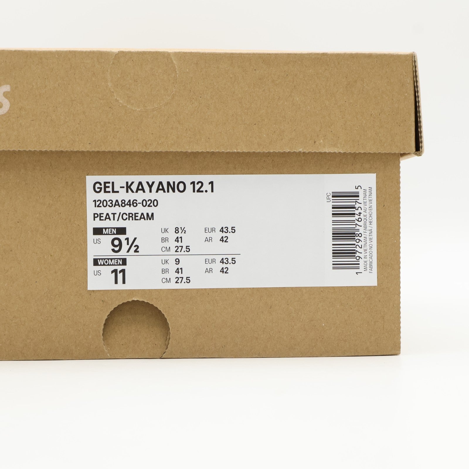1203A846-020 KITH Ronnie Fieg Ã Asics Gel-Kayano 12.1 Peat Cream Black (Men's)