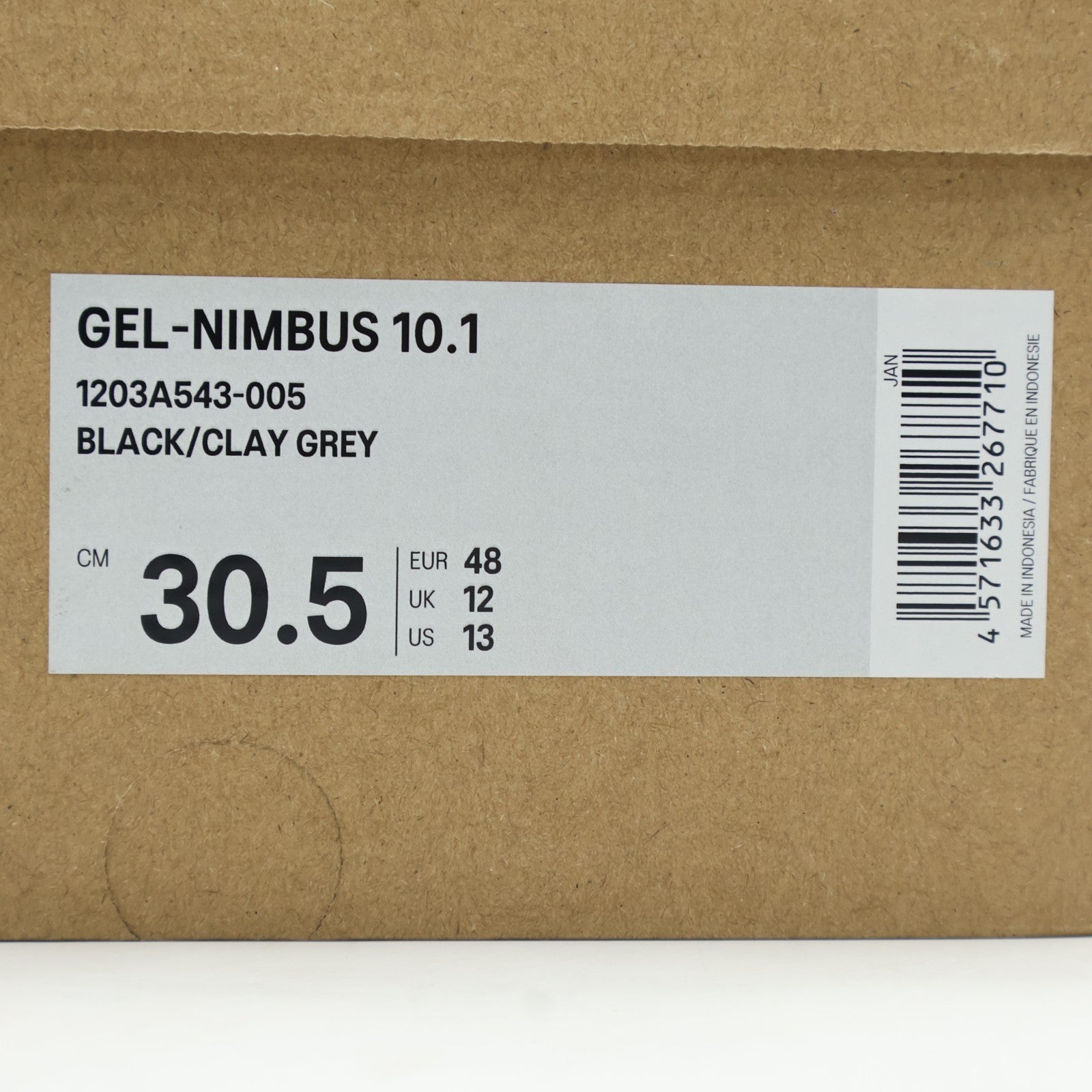 1203A543-005 Asics Gel-Nimbus 10.1 Black Clay Grey (Men's)