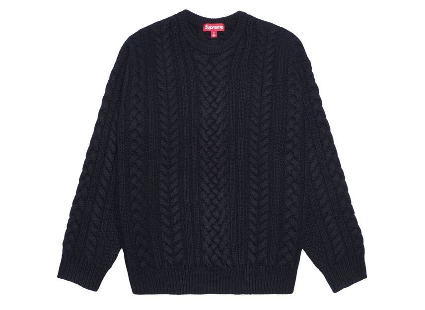 Supreme Applique Cable Knit Sweater Black