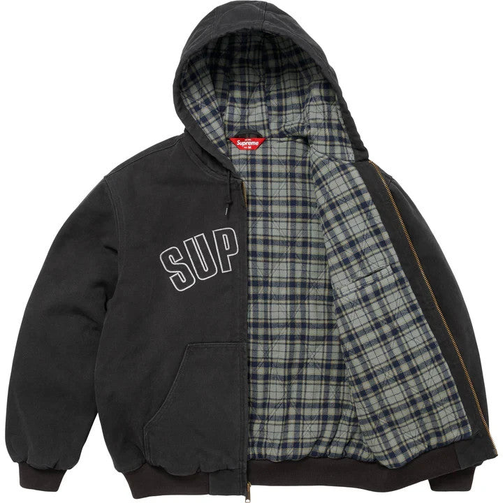Supreme Reflective Arc Hooded Work Jacket Black