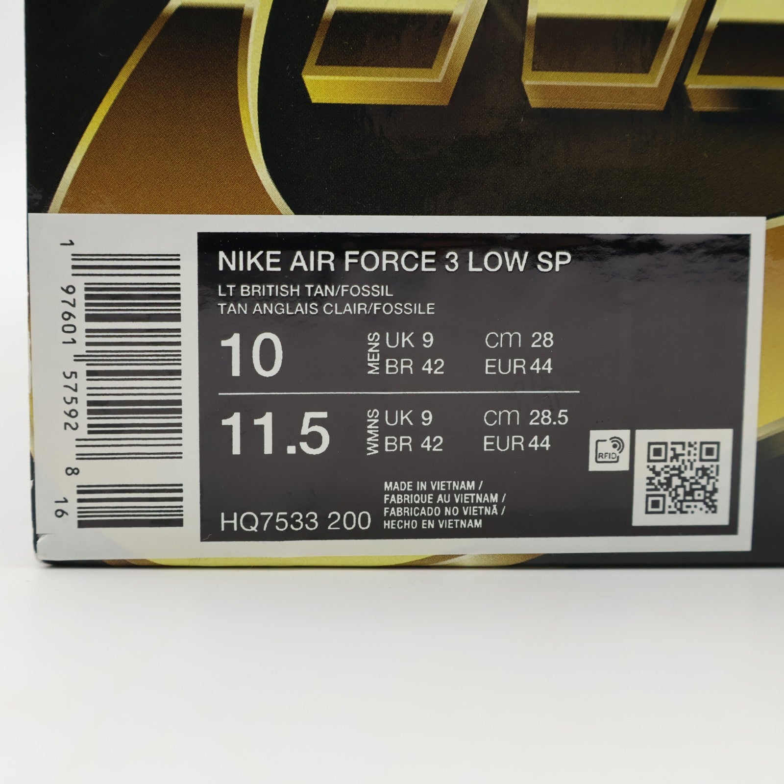 HQ7533-200 NIGO Nike Air Force 3 Low SP Beige Heel Logo OGIN (Men's)