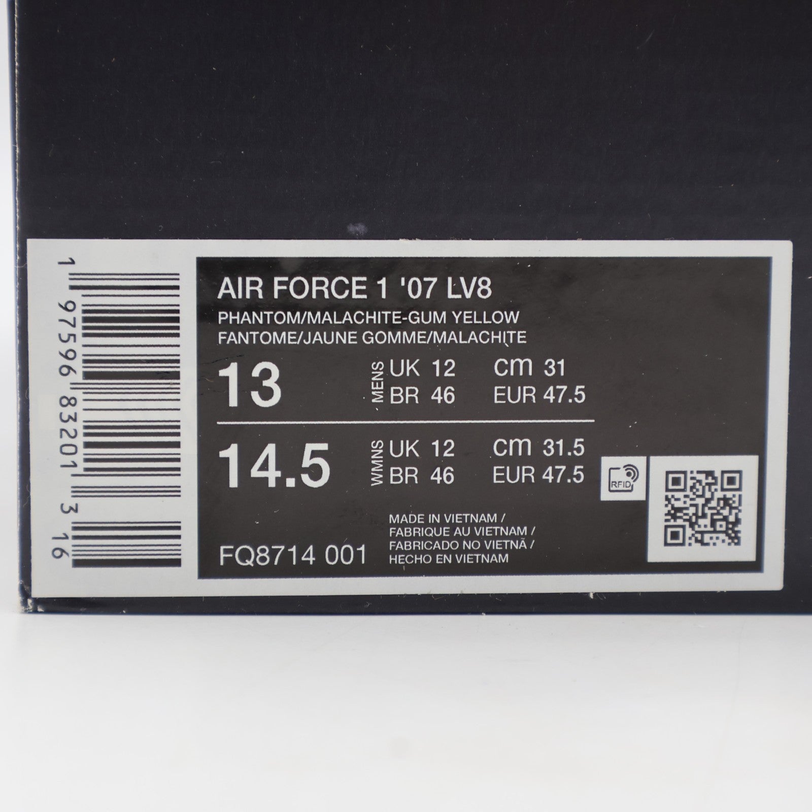 FQ8714-001 Nike Air Force 1 Low '07 LV8 Phantom Malachite (Men's)
