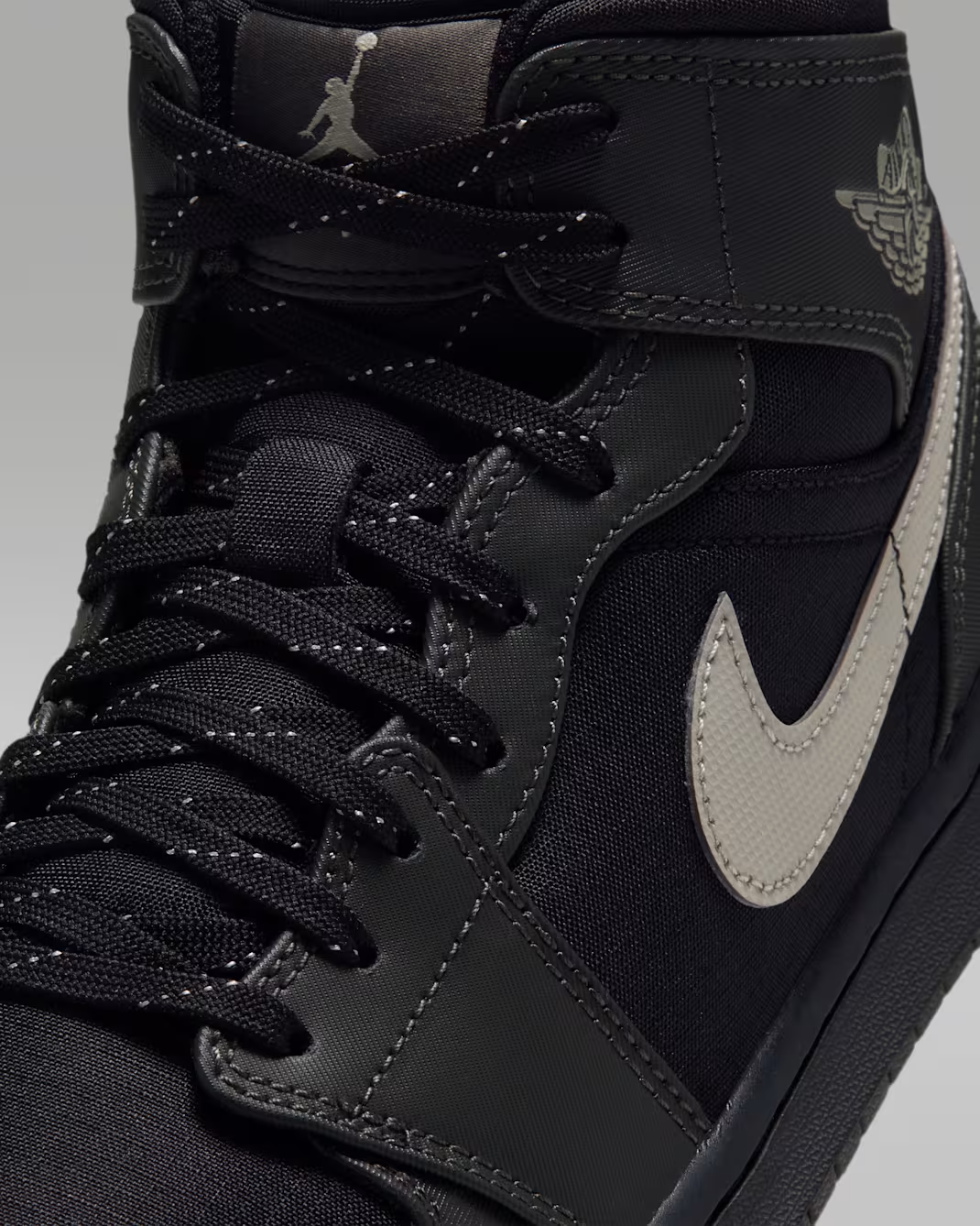 IX6982-001 Nike Air Jordan 1 Mid Utility "Black/Spruce Fog" (Men's)