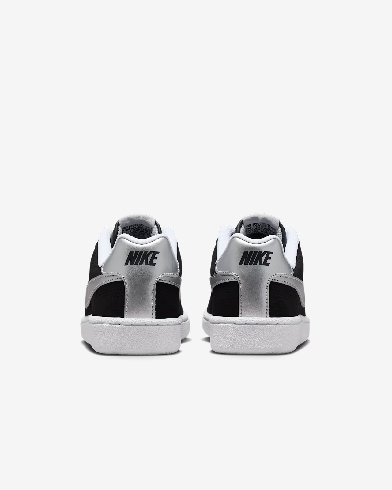 749867-001 Nike Women's Court Royale Black White Metallic Silver (Women's)