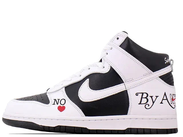 DN3741-002 Supreme Ã Nike SB Dunk High By Any Means "White Black" (Men's)