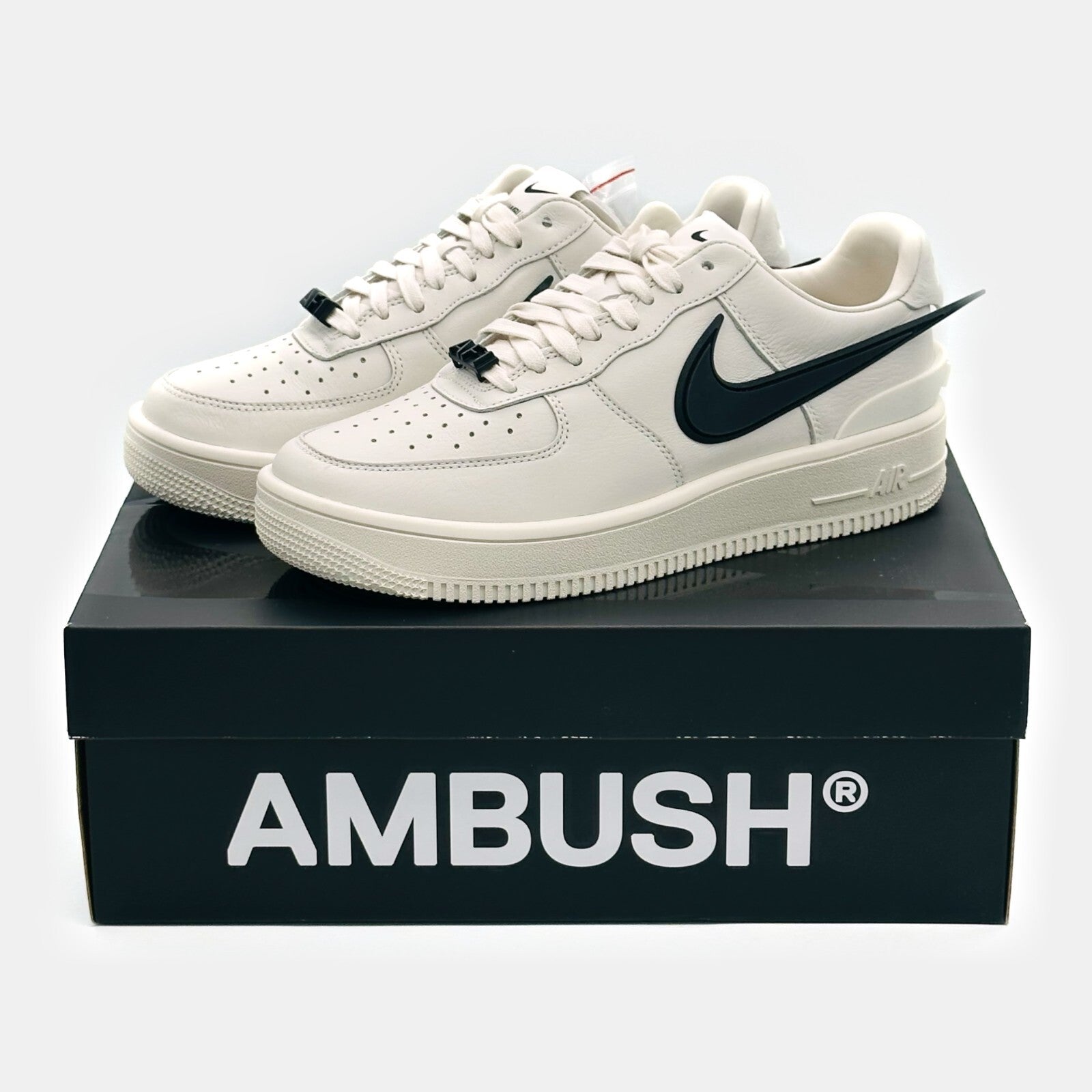 DV3464-002 Nike Air Force 1 Low AMBUSH Phantom White Sail Black Beige Ivory