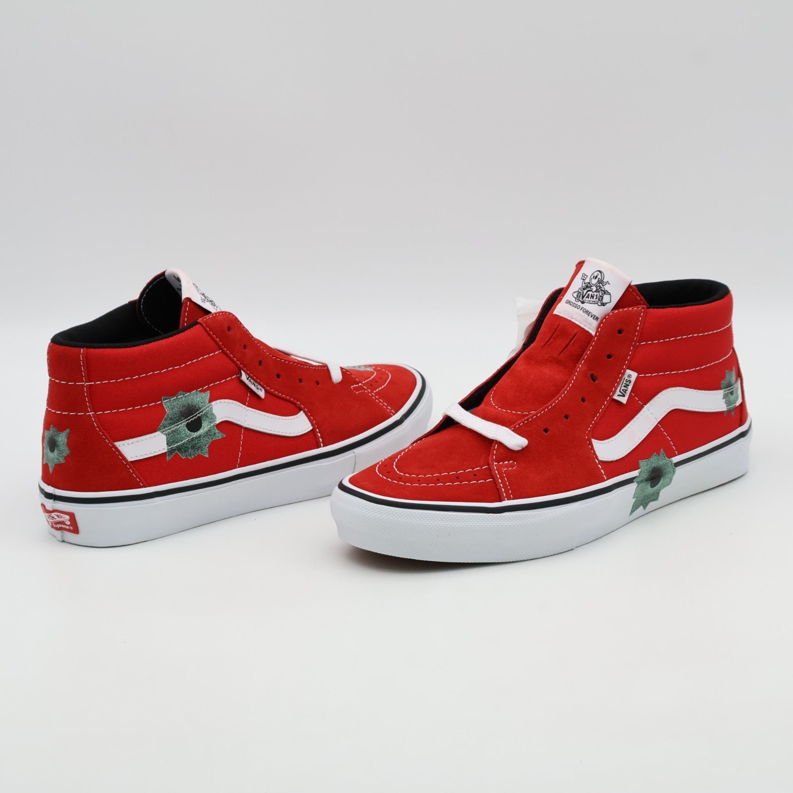 VN0A5KS1RED Nate Lowman Supreme Vans Skate Grosso Mid Bullet Hole Red (Men's)