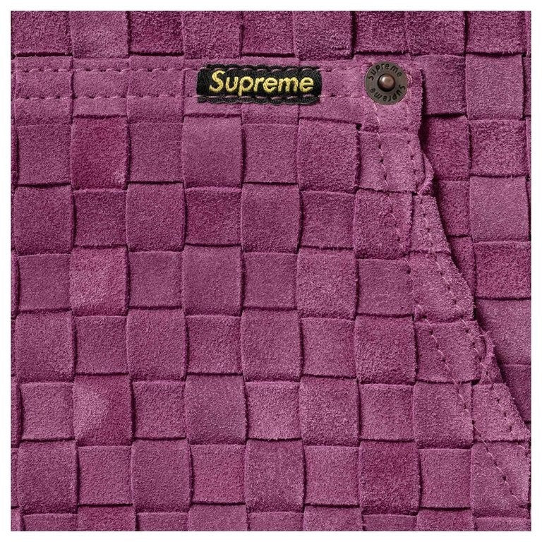 Supreme Woven Suede Hooded Work Jacket Purple