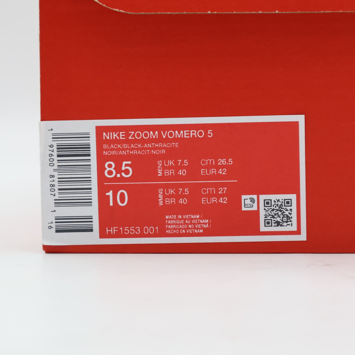 HF1553-001 Nike Zoom Vomero 5 Black Anthracite Metallic Dark Grey (Men's)