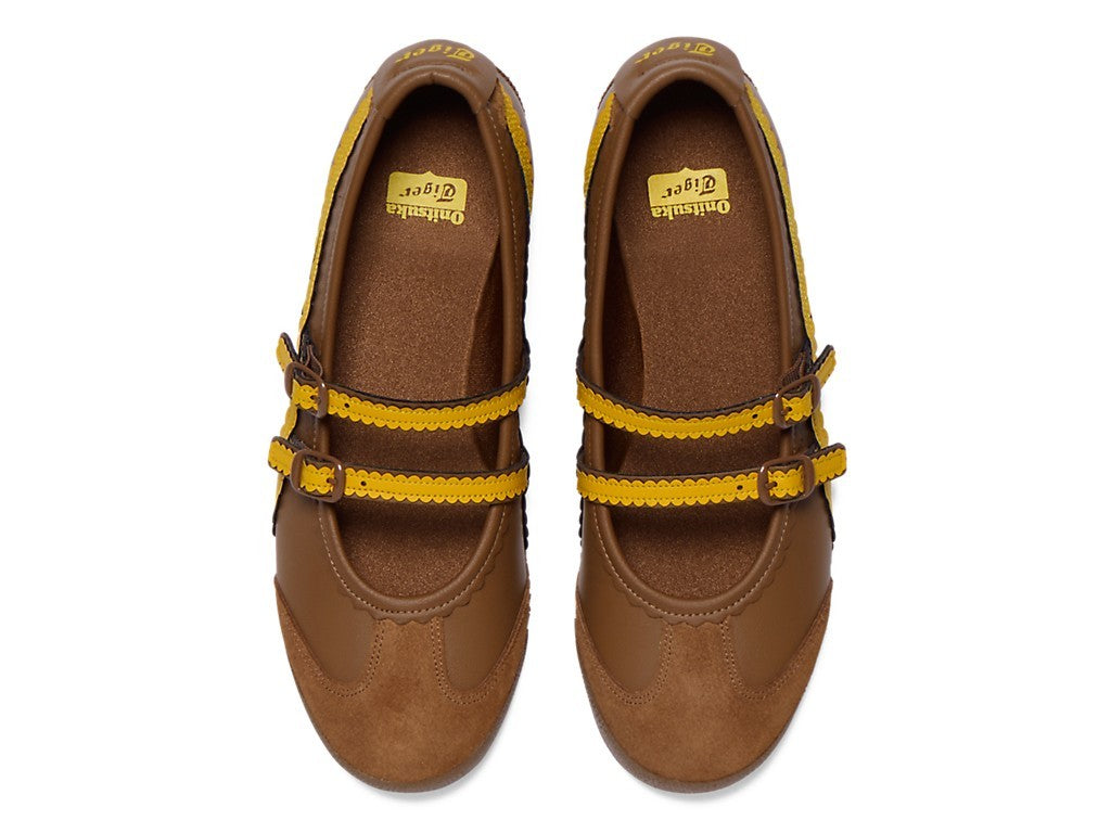 1182A678-201 Onitsuka Tiger Women's Mexico 66 TGRS "Brown/Sunflower Yellow"
