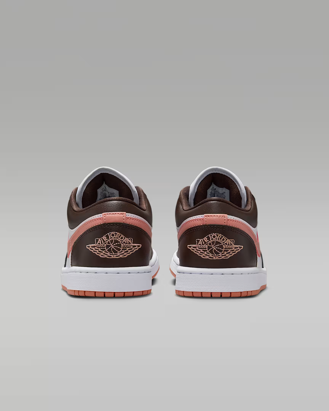 DC0774-182 Nike Air Jordan 1 Low Dark Brown White Pink (Women's)