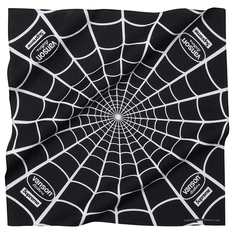 Supreme x Vanson Leathers Spider-Man Bandana Black