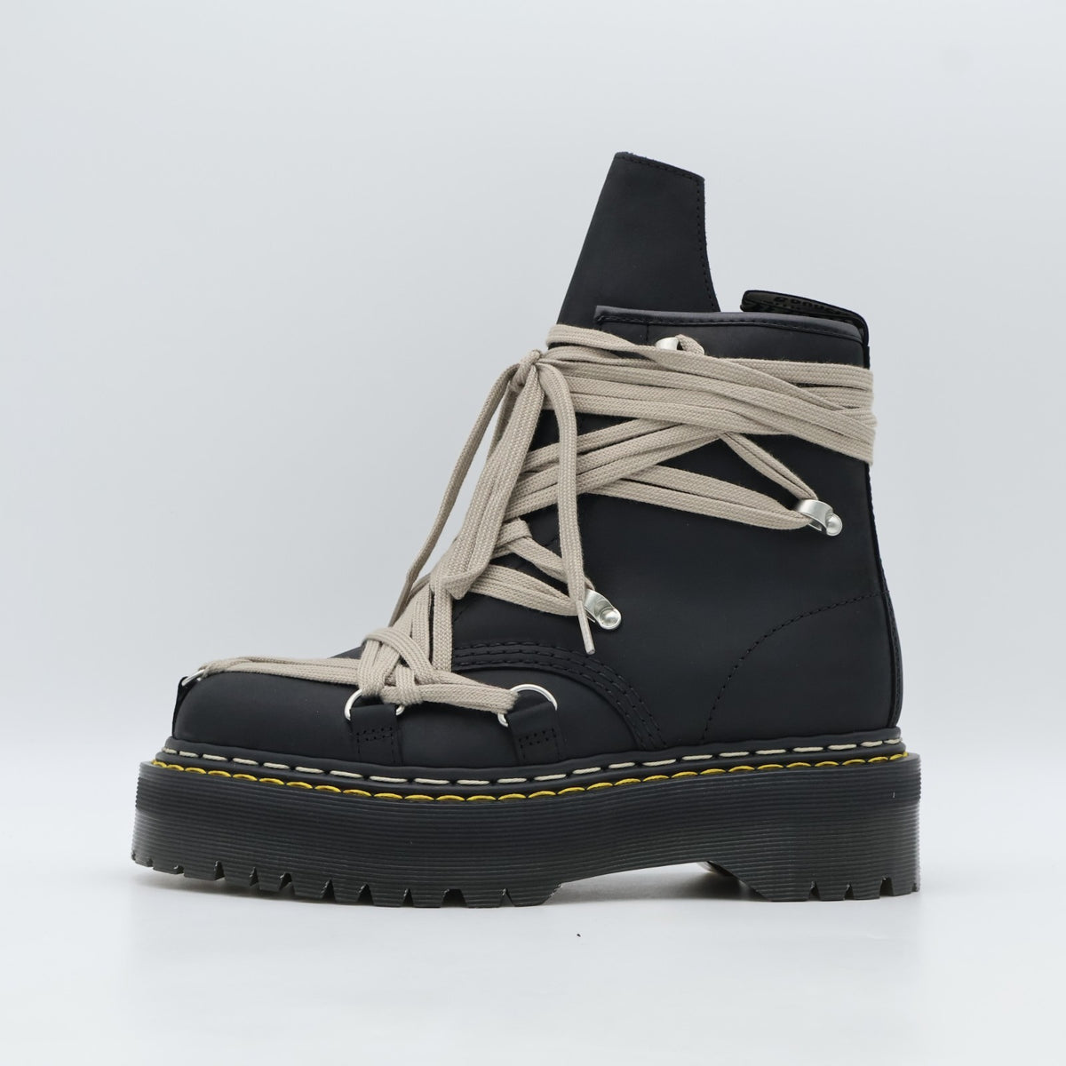 DM02E68128001 Rick Owens Dr.Martens 1460 Quad Sole Megalace Boot Black (Men's)