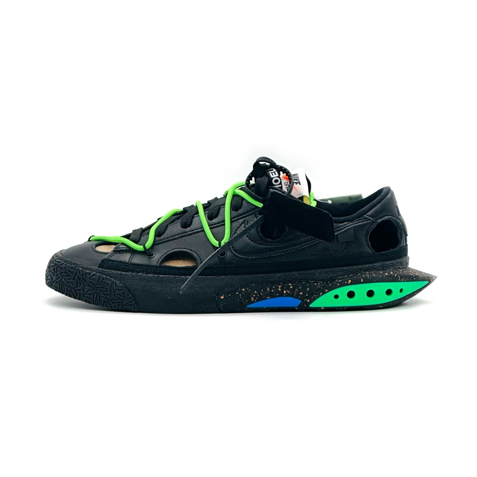 DH7863-001 Off-White Ã Nike Blazer Low Black and Electro Green