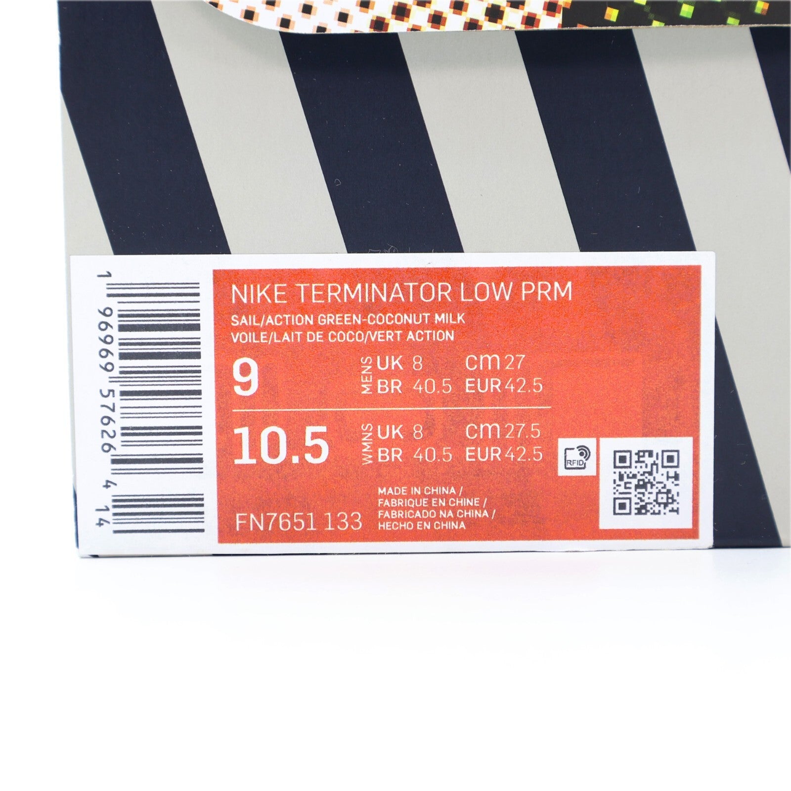 FN7651-133 Nike Terminator Low PRM Soft Vinyl Sail Lime Blue Green White (Men's)