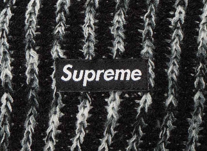 Supreme Rainbow Loose Gauge Beanie Black