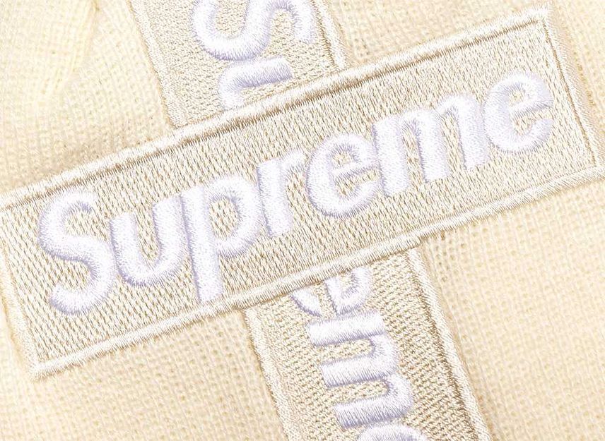 Supreme New Era Cross Box Logo Beanie Natural