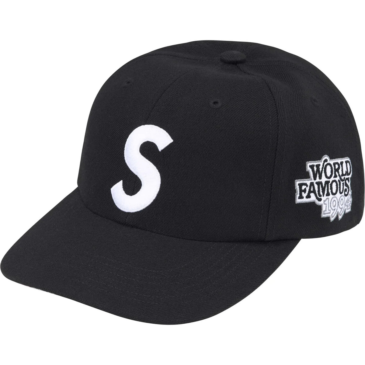 Supreme World Famous S Logo 6-Panel Black