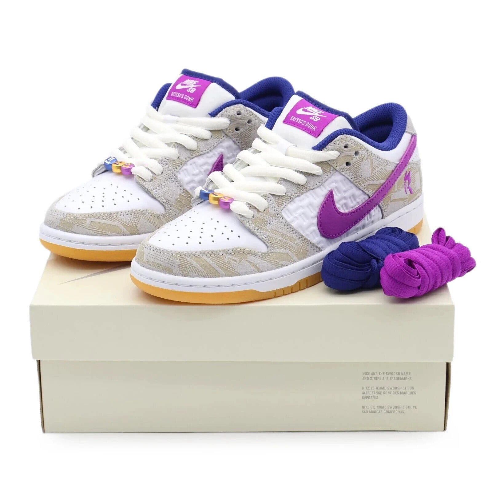 FZ5251-001 Rayssa Leal Nike SB Dunk Low PRM Pure Platinum Vivid Purple (Men's)