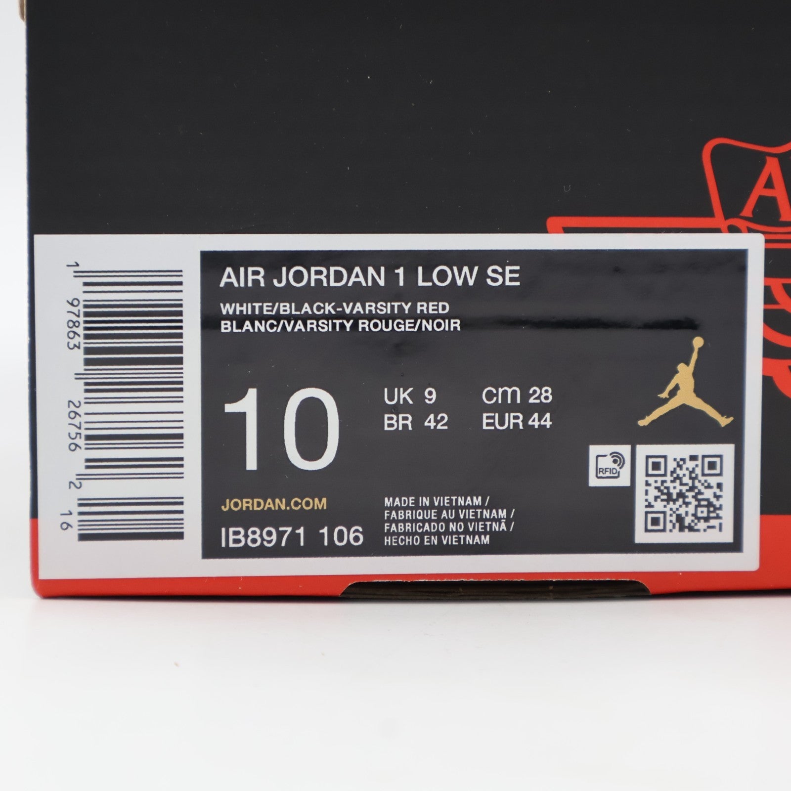 IB8971-106 Nike Air Jordan 1 Low SE Black Toe (Men's)
