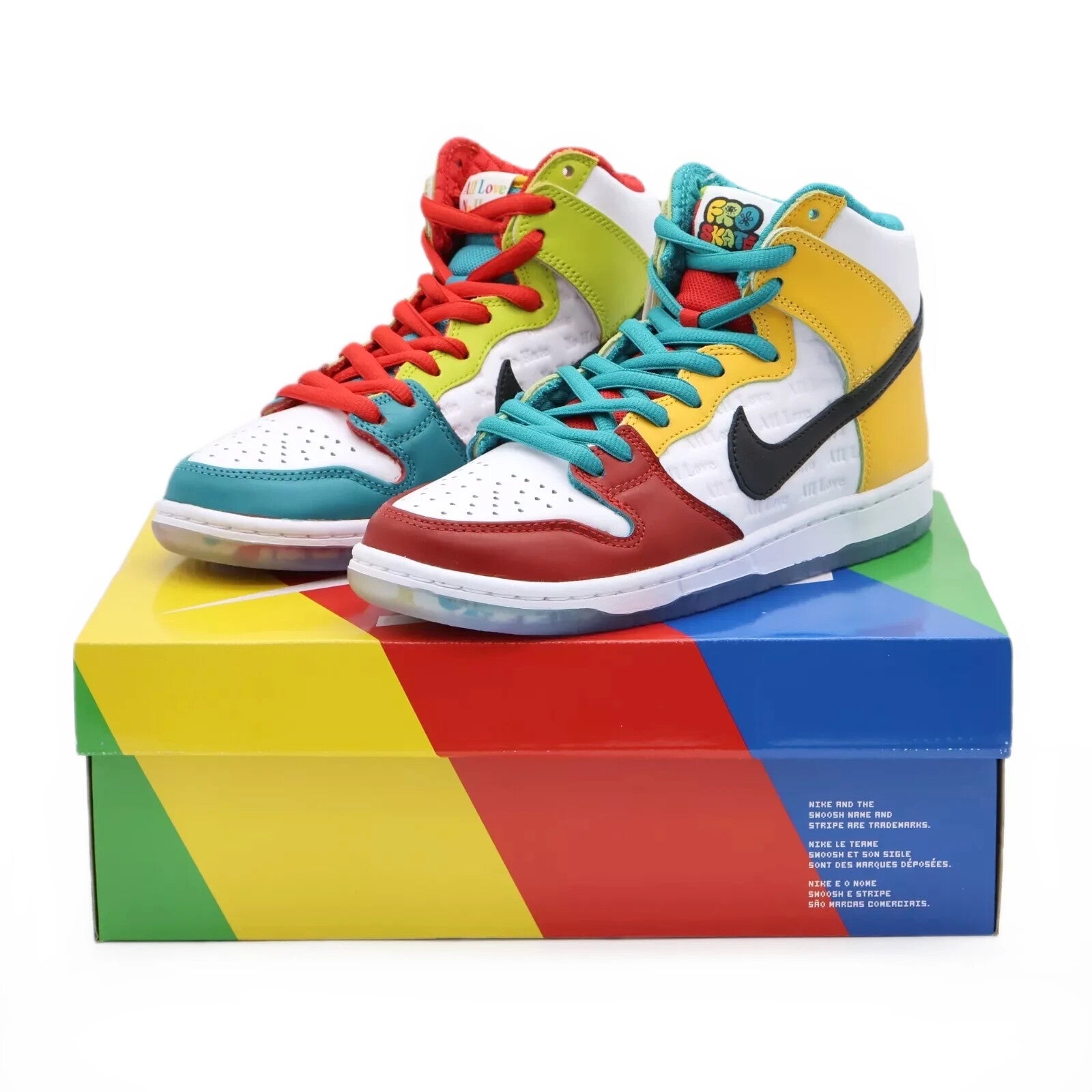 DH7778-100 Nike SB Dunk High Pro froSkate All Love White Metallic (Men's)