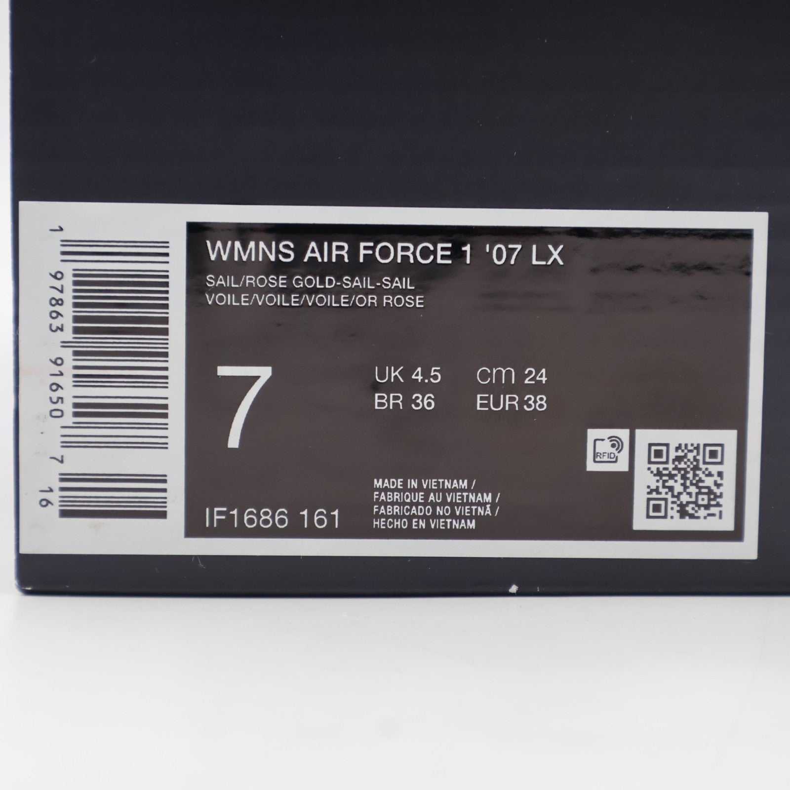 IF1686-161 Nike Air Force 1 Low Metallic Pink Swooshes (Women's)