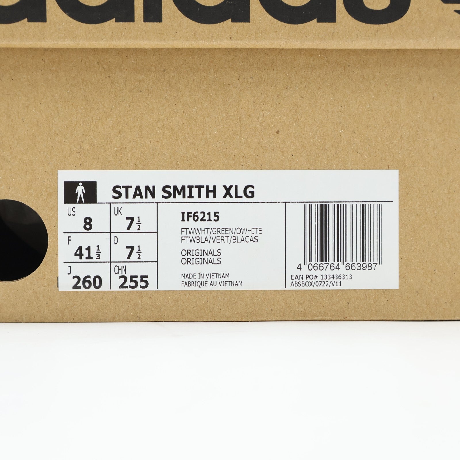 IF6215 adidas Originals Stan Smith XLG White Green (Men's)