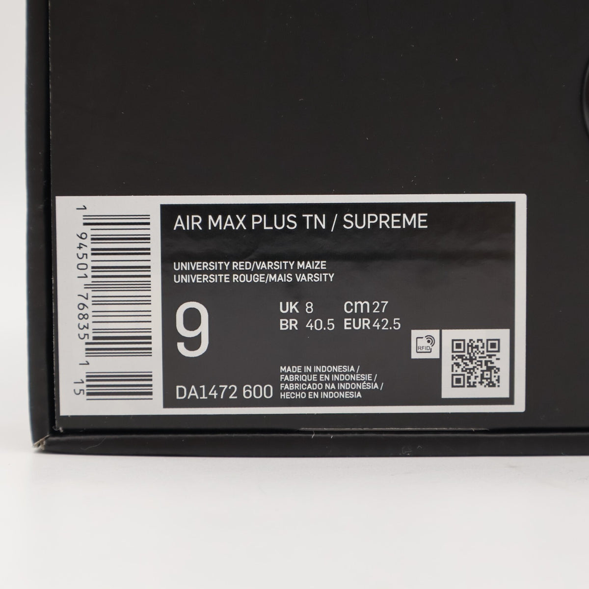 DA1472-600 Nike Air Max Plus TN Supreme University Red Black Fire Pink Maize