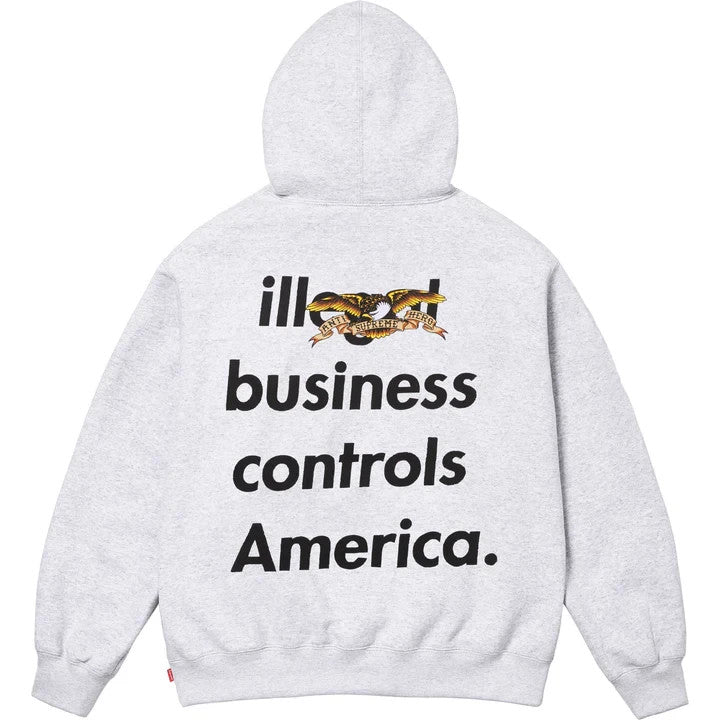 Supreme ANTIHERO Hooded Sweatshirt Heather Grey