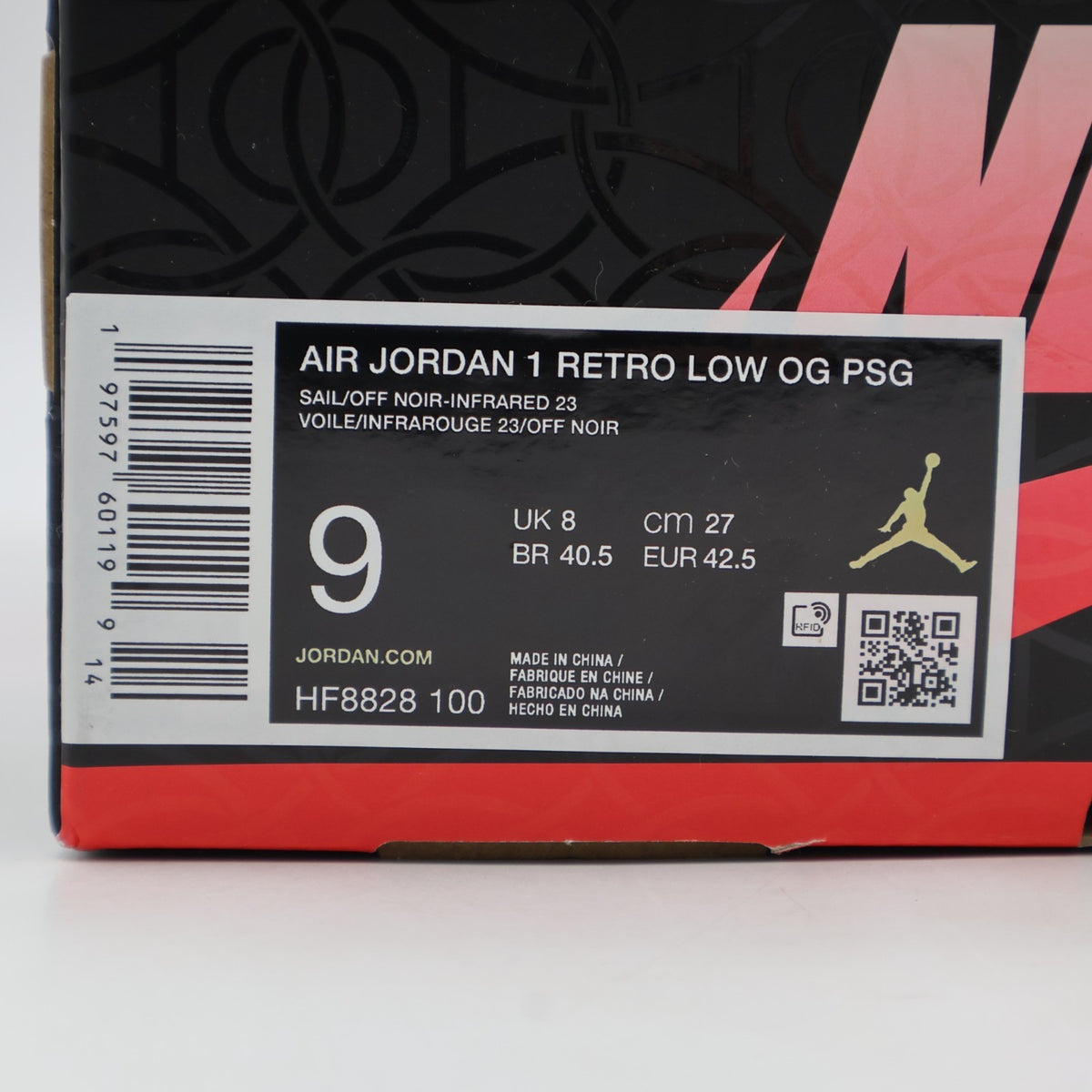 HF8828-100 Paris Saint Germain Nike Air Jordan 1 Low OG Pink Oxford (Men's)
