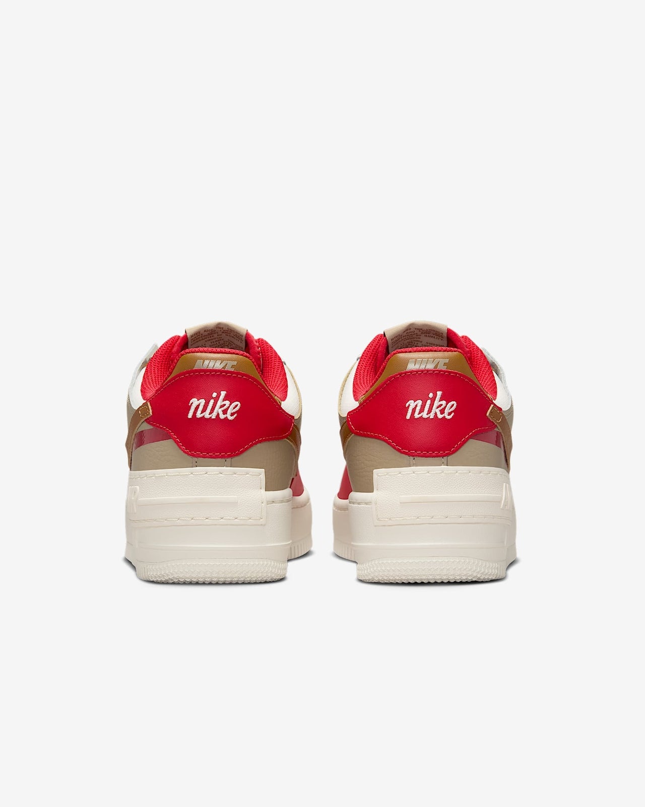 HQ3400-030 Nike Air Force 1 Shadow Phantom Fire Red Khaki Light (Women's )