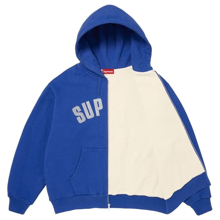 Supreme Arc Thermal Lined Zip Up Hooded Sweatshirt Royal