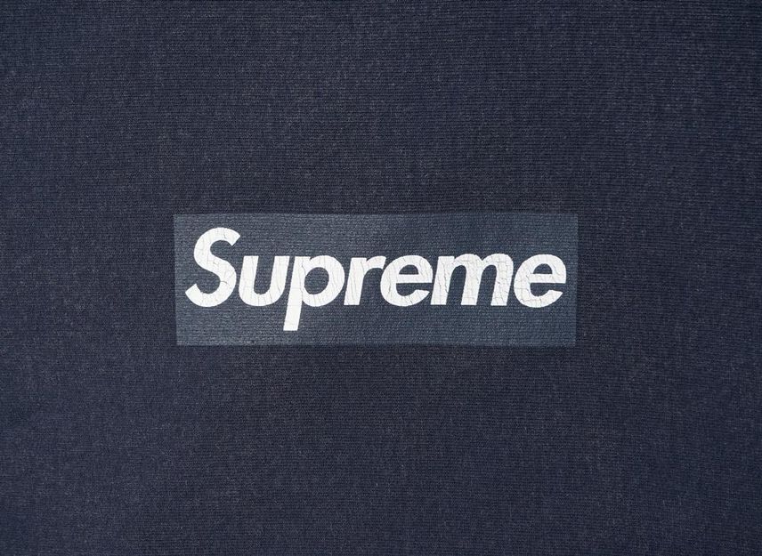 Supreme Washed Box Logo Crewneck Navy
