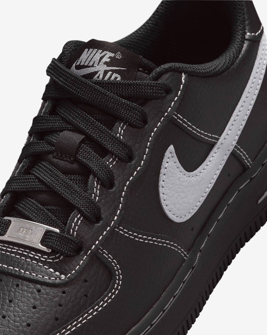 HV4762-003 Nike GS Air Force 1 LV8 Triple Black Wolf Grey