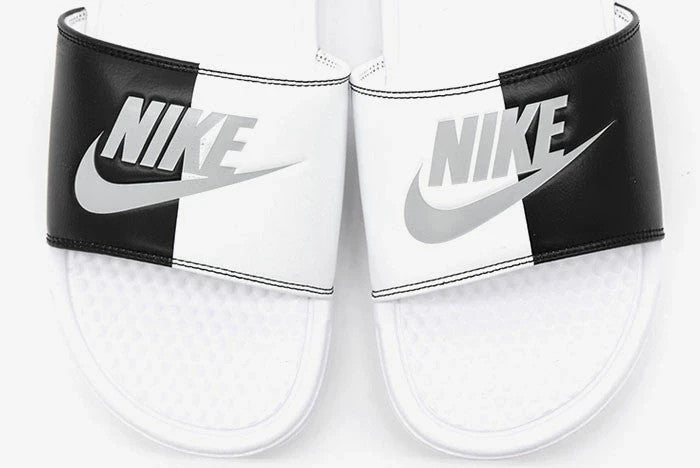 343880-104 Nike Benassi JDI White/Black (Men's)